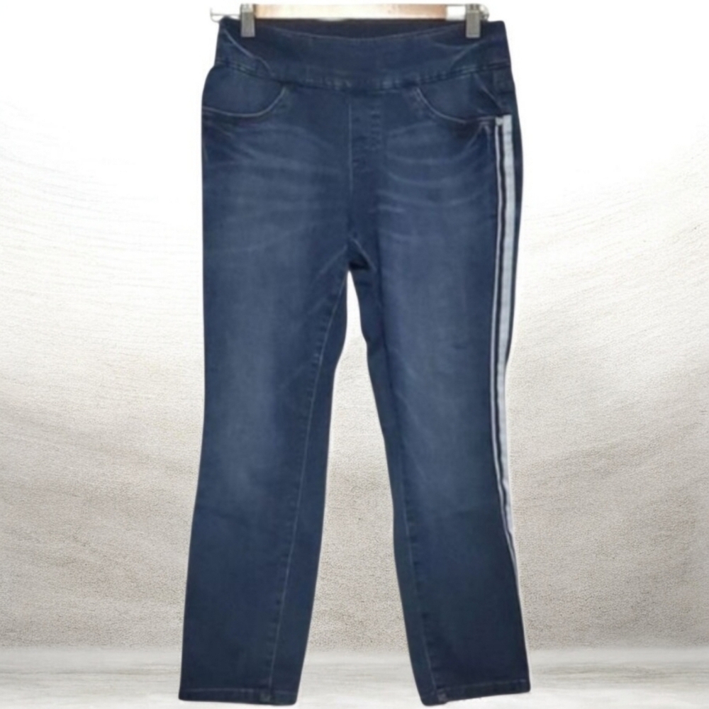 Side Stripes Simply Vera VeraWang jeans womens size 6 jegging capri pull-on